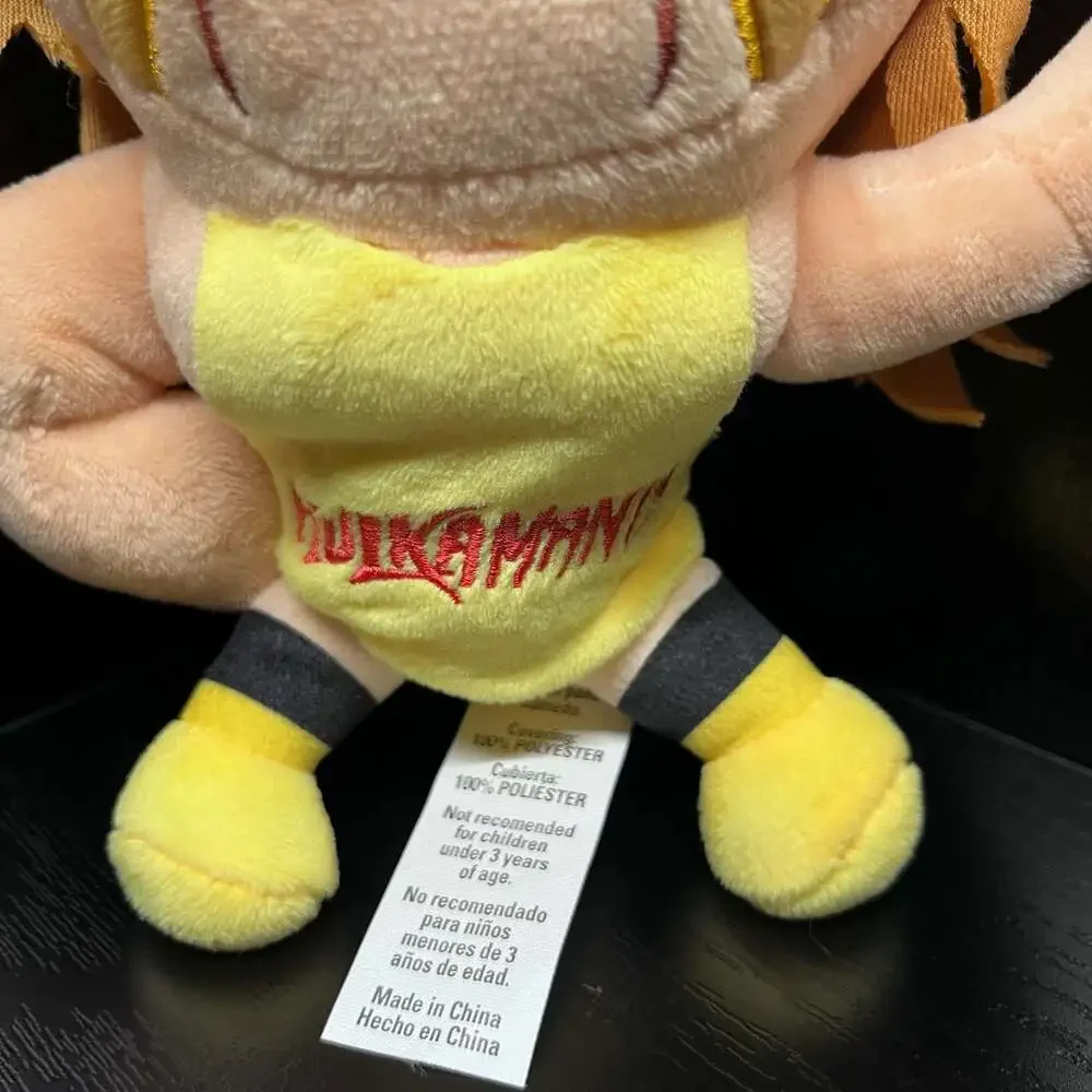WWE Hulk Hogan 9” Plush Stuffed Toy 2018 Yellow Shirt Wrestling Figure